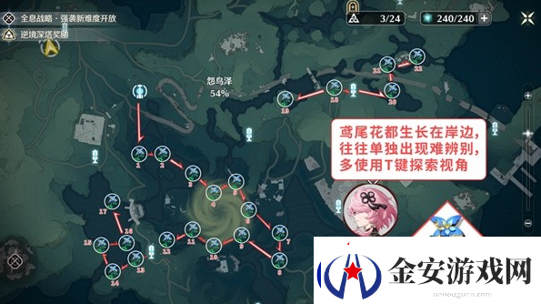 鸣潮花卉材料收集路线